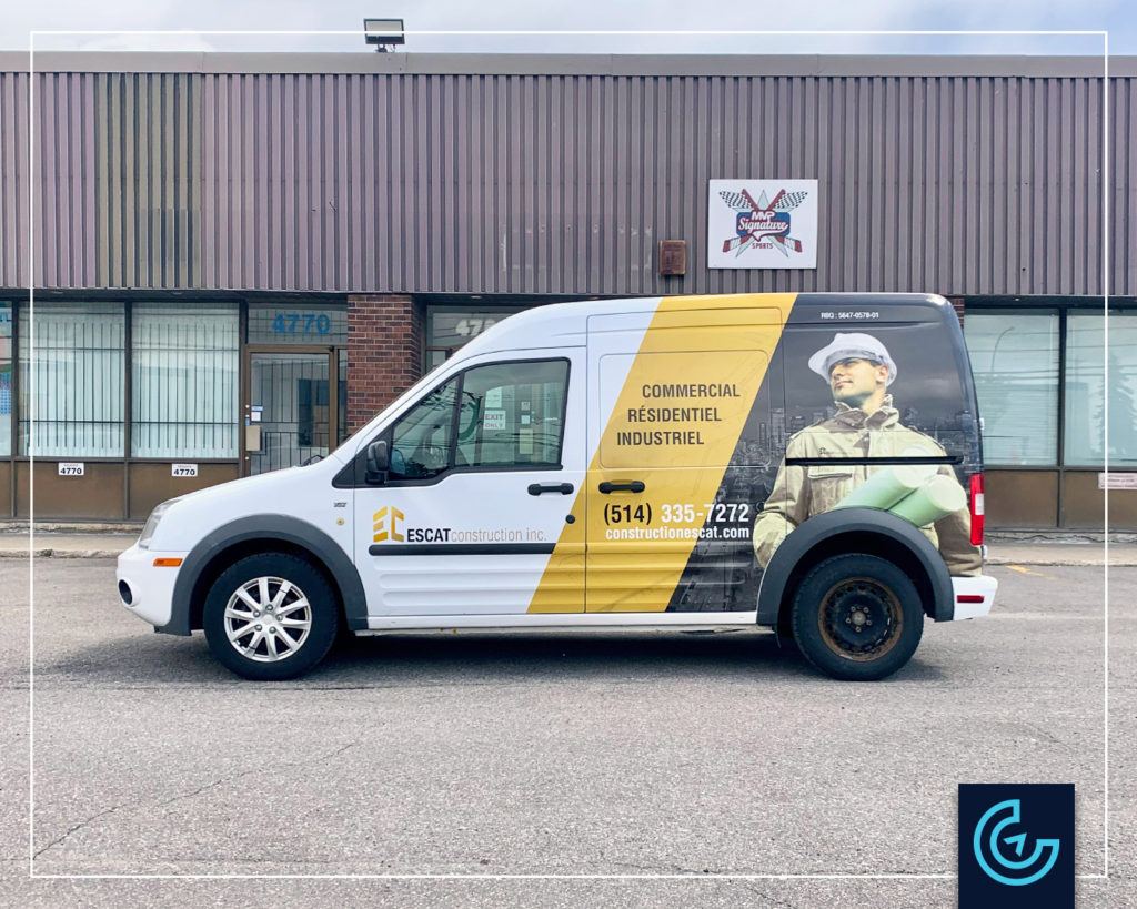 Half vehicle wrap on a minivan 2013 Ford Transit Connect XLT Cargo for