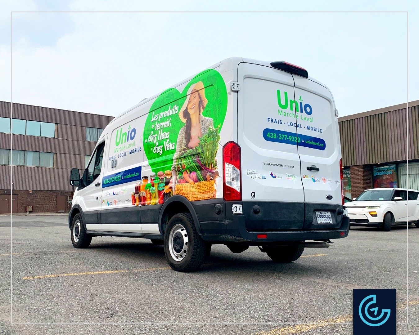 Van wrap and lettering Marché Union Laval Click Affiche Inc.
