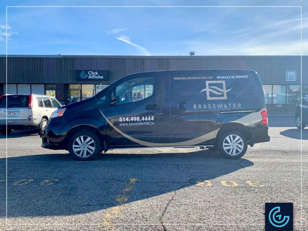 Complete minivan branding wrap Brasswater Click Affiche Inc.