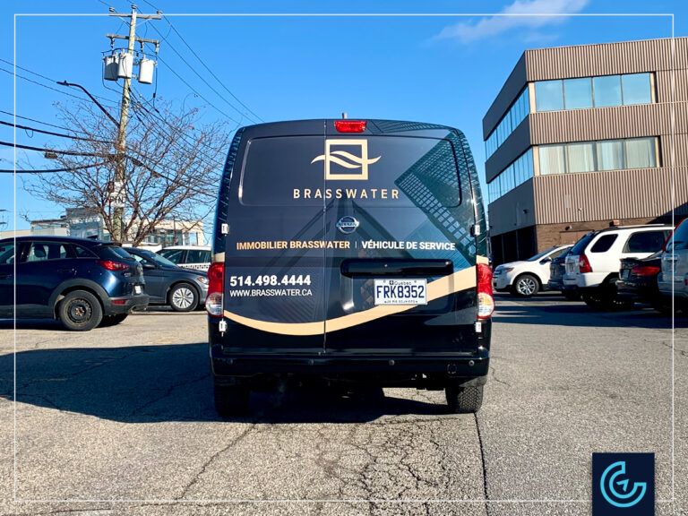 Complete minivan branding wrap Brasswater Click Affiche Inc.