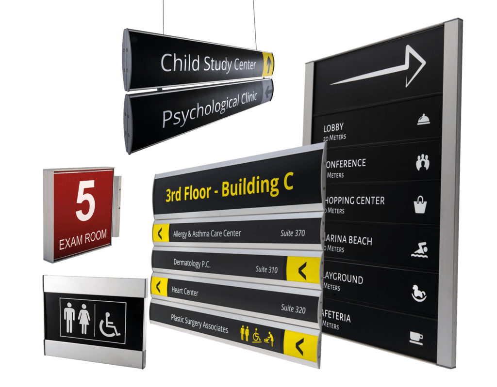 Signage, directional signs, wayfinding signs Click Affiche Inc.