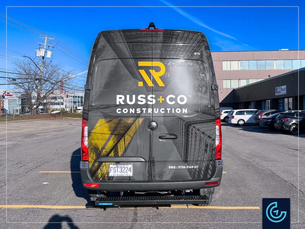 Commercial vehicle wrap on a full-size van 2024 Mercedes-Benz Sprinter ...
