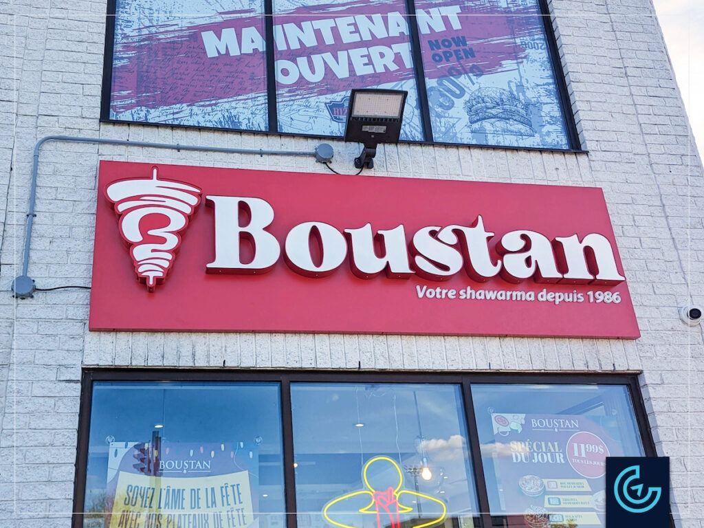Illuminated storefront sign in channel letters style manufactured and ...